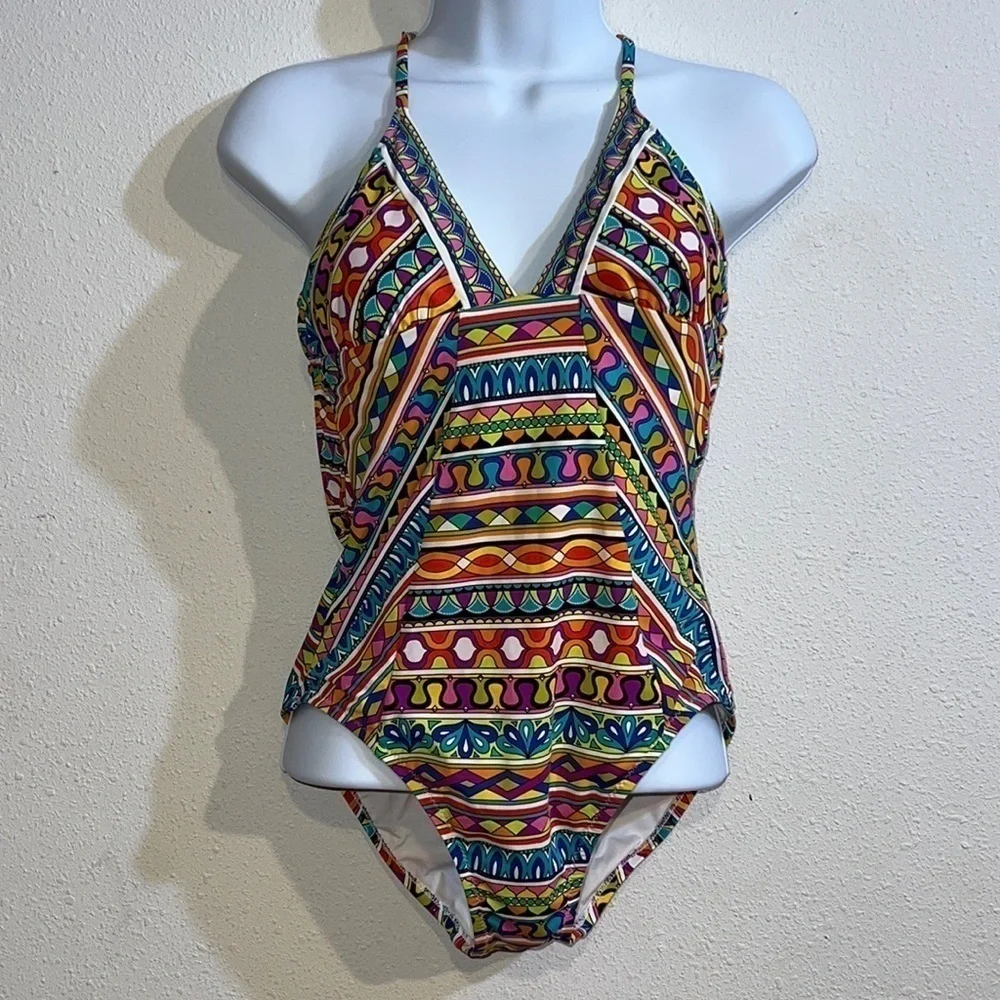 Trina Turk Womens Colorful One Piece Swimsuit Size 6